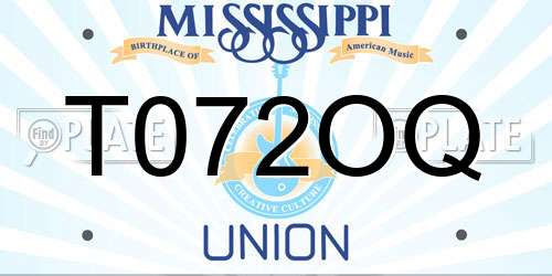 T072OQ Mississippi License Plate