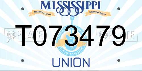 T073479 Mississippi License Plate