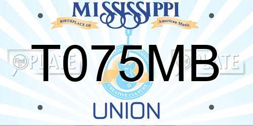 T075MB Mississippi License Plate