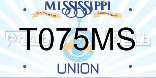 T075MS Mississippi License Plate