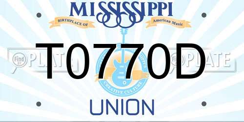T0770D Mississippi License Plate