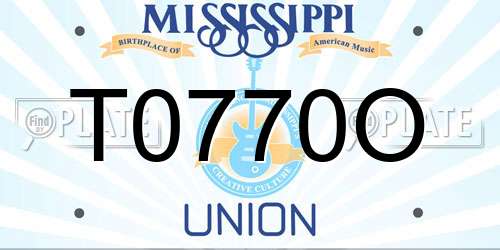 T0770O Mississippi License Plate