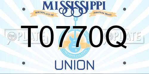 T0770Q Mississippi License Plate