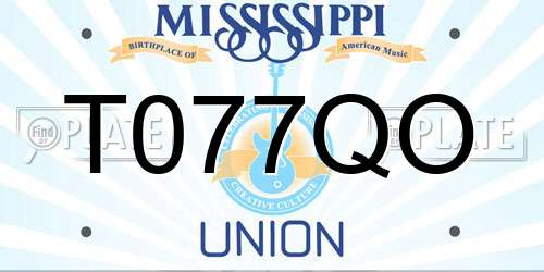 T077QO Mississippi License Plate