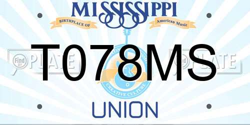 T078MS Mississippi License Plate