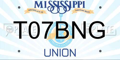 T07BNG Mississippi License Plate