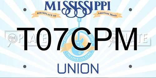 T07CPM Mississippi License Plate