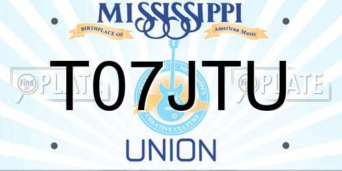 T07JTU Mississippi License Plate