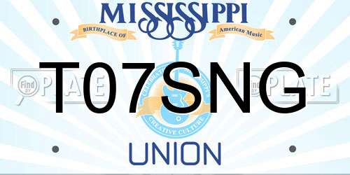 T07SNG Mississippi License Plate