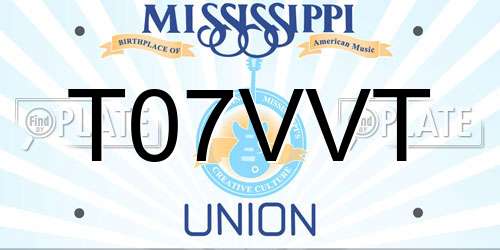 T07VVT Mississippi License Plate