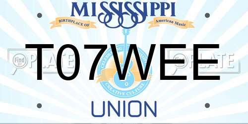 T07WEE Mississippi License Plate