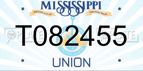 T082455 Mississippi License Plate