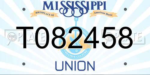 T082458 Mississippi License Plate