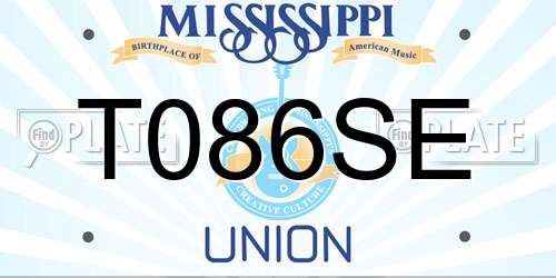 T086SE Mississippi License Plate