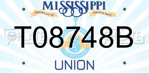 T08748B Mississippi License Plate