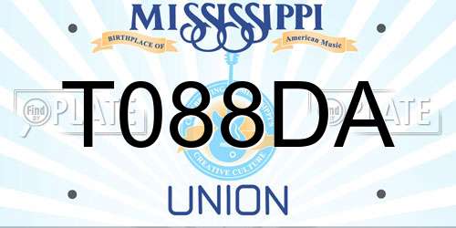 T088DA Mississippi License Plate