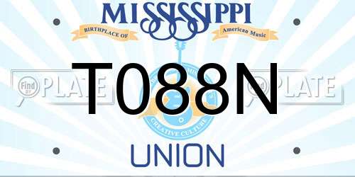 T088N Mississippi License Plate