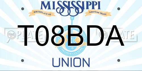 T08BDA Mississippi License Plate