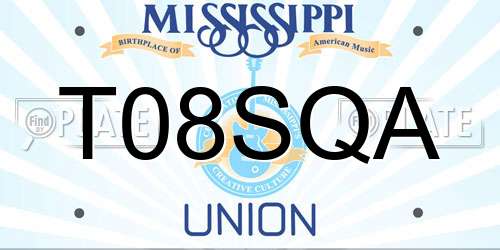 T08SQA Mississippi License Plate