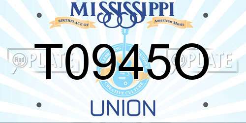 T0945O Mississippi License Plate