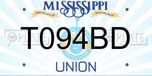 T094BD Mississippi License Plate