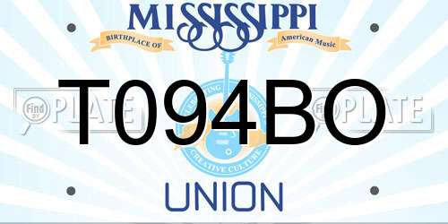 T094BO Mississippi License Plate