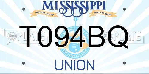 T094BQ Mississippi License Plate