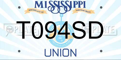 T094SD Mississippi License Plate