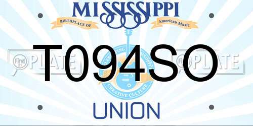 T094SO Mississippi License Plate