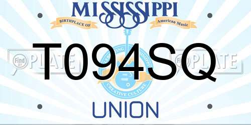 T094SQ Mississippi License Plate