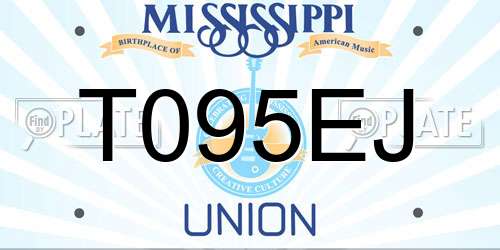 T095EJ Mississippi License Plate