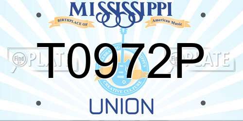 T0972P Mississippi License Plate