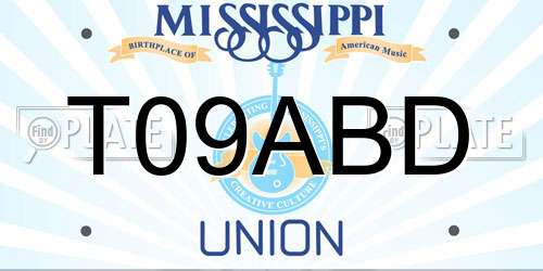 T09ABD Mississippi License Plate