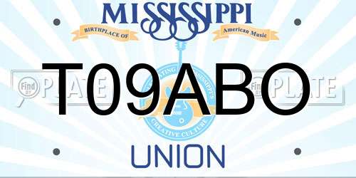 T09ABO Mississippi License Plate