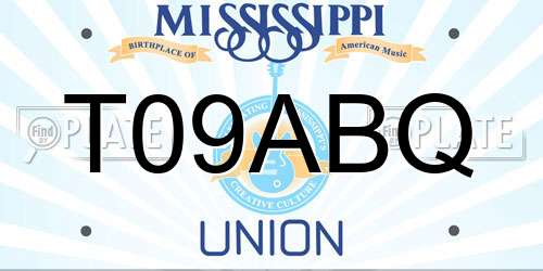 T09ABQ Mississippi License Plate