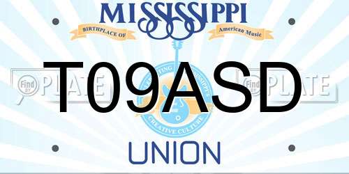 T09ASD Mississippi License Plate