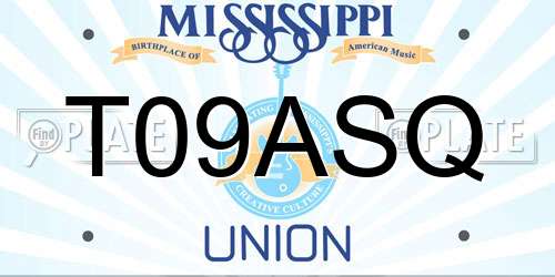 T09ASQ Mississippi License Plate
