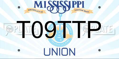 T09TTP Mississippi License Plate