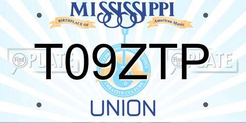 T09ZTP Mississippi License Plate