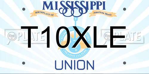 T10XLE Mississippi License Plate