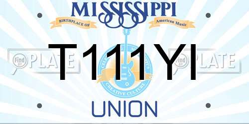 T111YI Mississippi License Plate
