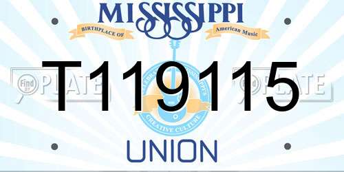 T119115 Mississippi License Plate