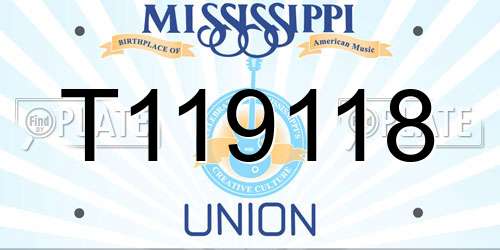 T119118 Mississippi License Plate