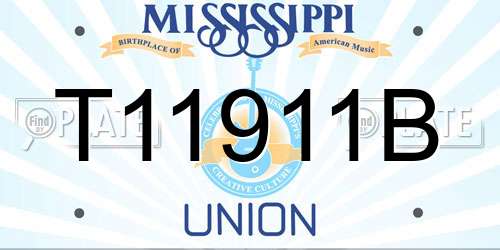 T11911B Mississippi License Plate