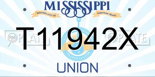 T11942X Mississippi License Plate