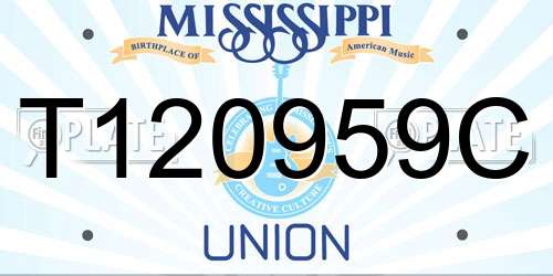 T120959C Mississippi License Plate