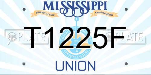 T1225F Mississippi License Plate