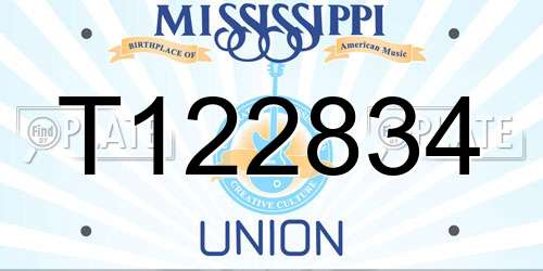 T122834 Mississippi License Plate