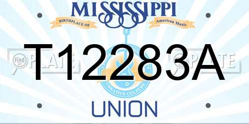 T12283A Mississippi License Plate