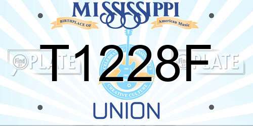 T1228F Mississippi License Plate